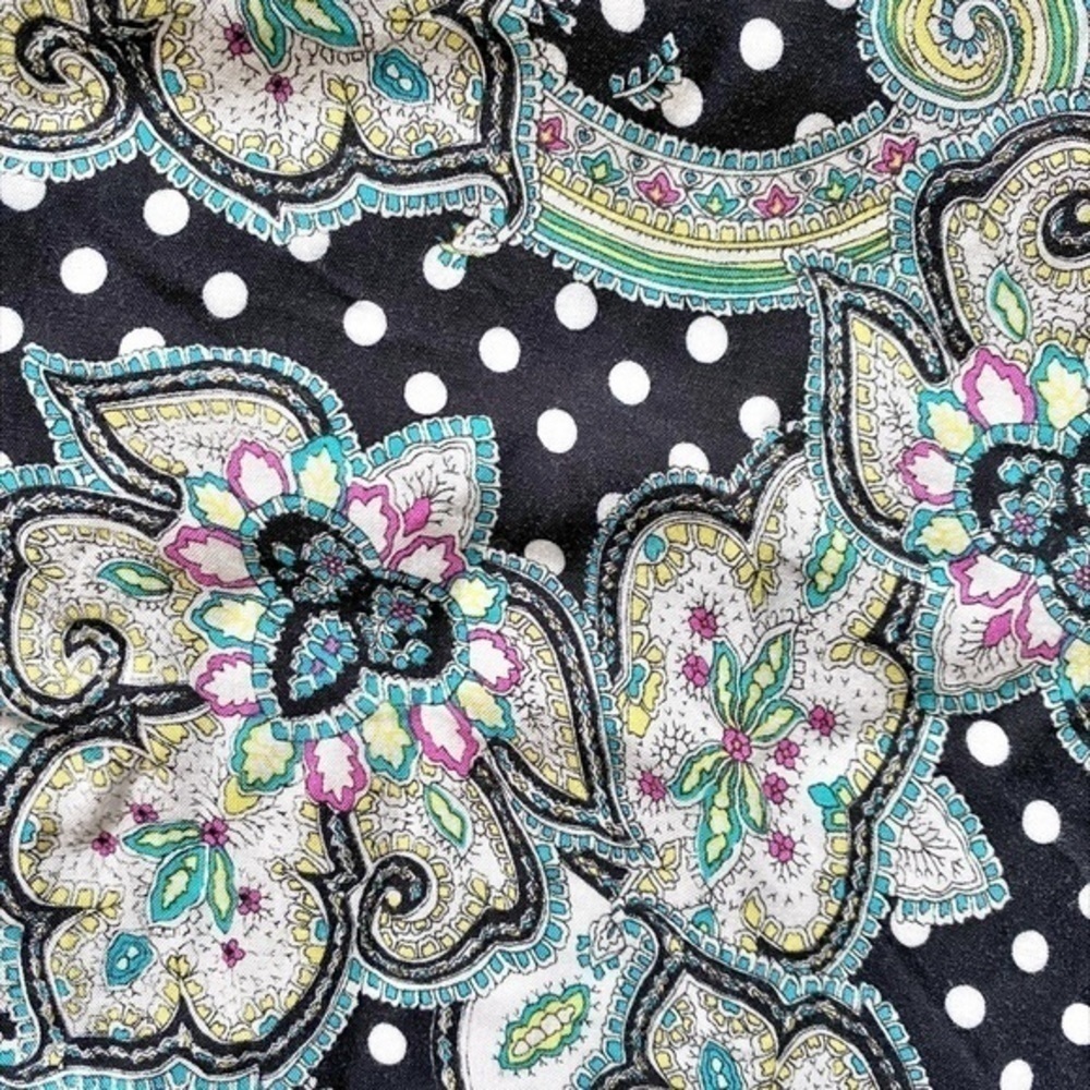Mariani Vintage Paisley and Polka Dot Button Down Short Sleeve Shirt - Picture 4 of 6